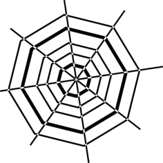 Octagonal Spider Web Stencil Svg Vector, Free Vectors File